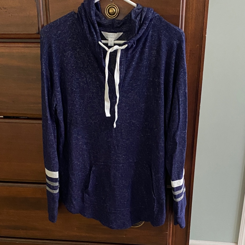 Market & Spruce Heathered Navy Hoodie